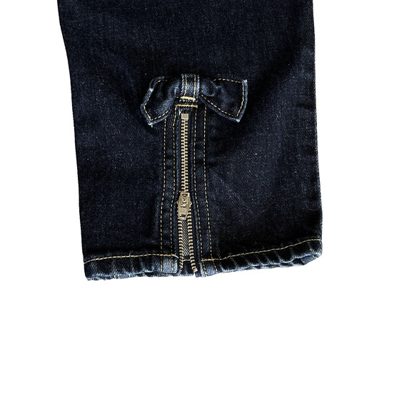 NWOT AMO Womens Jeans SZ 28 BOW Crop Zipper Ankle Dark Wash Straight Summer - Picture 9 of 15